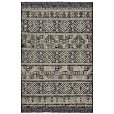 Homeroots 5 x 8 ft. Black & Brown Geometric Indoor & Outdoor Area Rug 396221